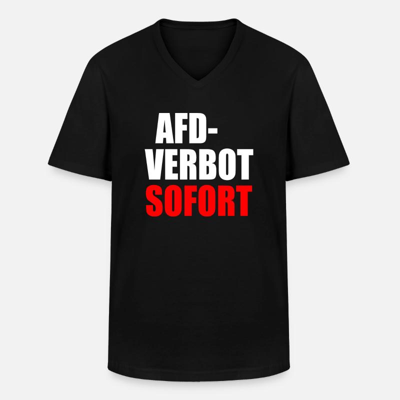 Afd verbot sofort - Männer-T-Shirt mit V-Ausschnitt - Schwarz