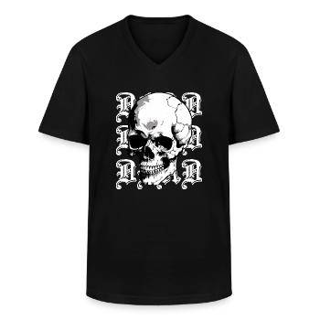 Crâne, Mort, Ossements, Gens, Ténèbres - T-shirt col V Homme - noir - Devant - AI Model Male 178 dark (178cm)