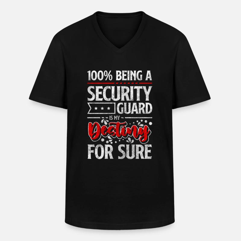 Security Beruf - Männer-T-Shirt mit V-Ausschnitt - Schwarz