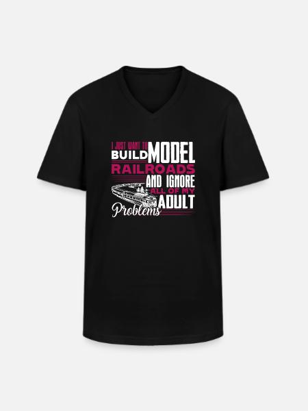 Model Railroad Build Model Railroads - Men's V-Neck T-Shirt - black