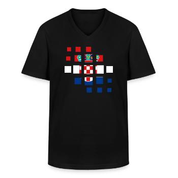 Kroatien Flagge Adria Zagreb Kroatische Fahne - Männer-T-Shirt mit V-Ausschnitt - Schwarz - Vorne - AI Model Male 178 dark (178cm)