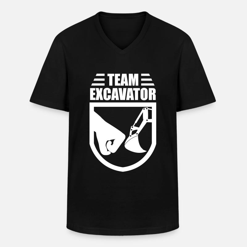 Excavator - Männer-T-Shirt mit V-Ausschnitt - Schwarz