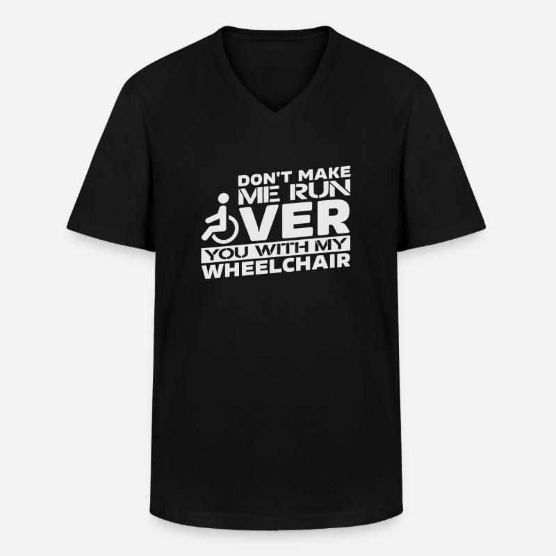 Rollstuhl Rollstuhlfahrer Rollstuhlfahrerin Rolli - Männer-T-Shirt mit V-Ausschnitt - Schwarz