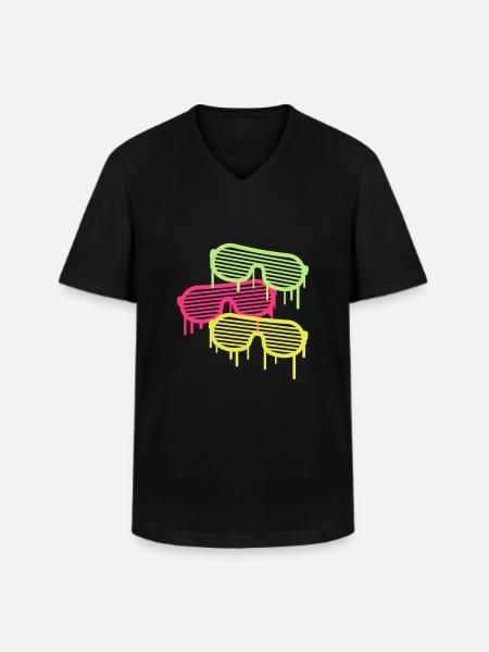 Graffiti Party Glasses - Men's V-Neck T-Shirt - black