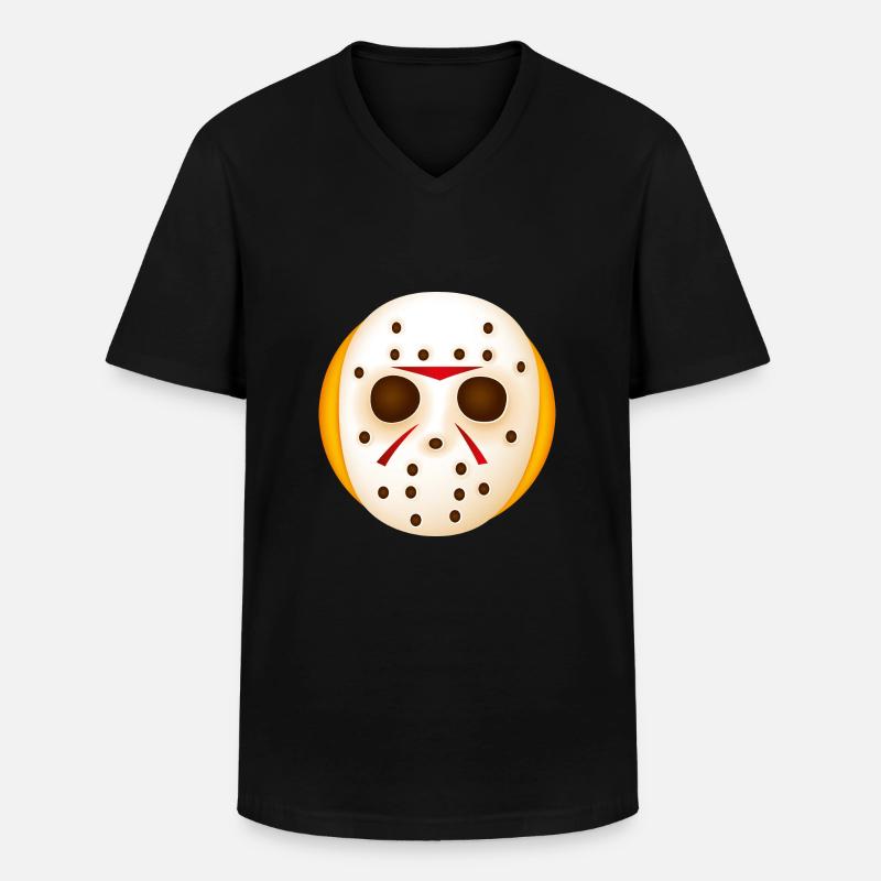 Smiley Chainsaw Mask - Maglietta da uomo classica con scollo a V - nero