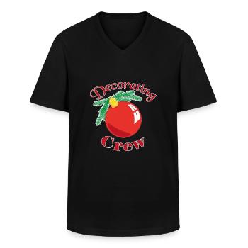 Decorating crew - Men's V-Neck T-Shirt - black - Front - AI Model Male 178 dark (178cm)