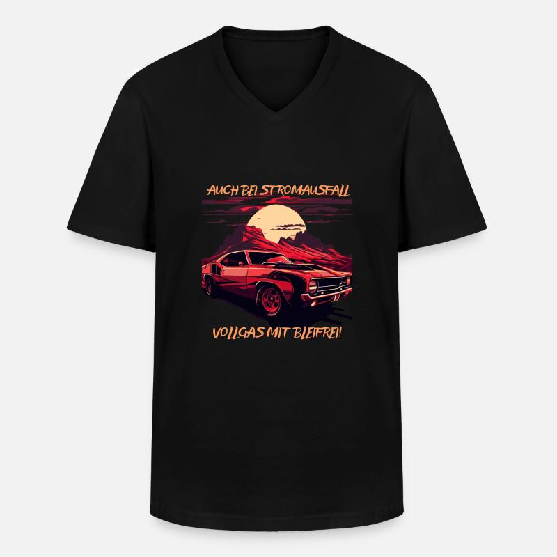 Kein strom, kein Problem - Männer-T-Shirt mit V-Ausschnitt - Schwarz