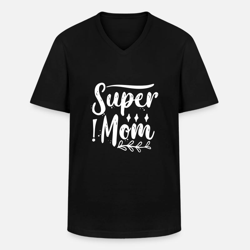 Super Mom - Männer-T-Shirt mit V-Ausschnitt - Schwarz