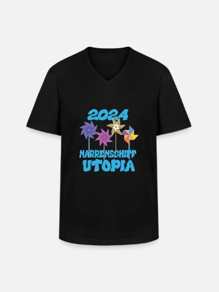 Narrenschiff Utopia, 2024 - Männer-T-Shirt mit V-Ausschnitt - Schwarz