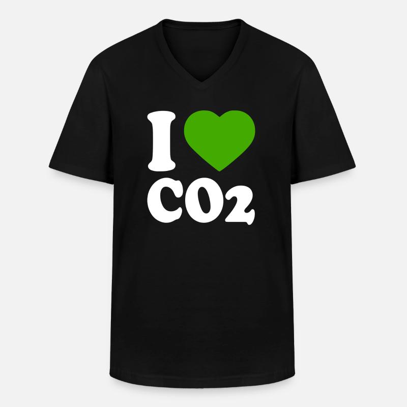 I love co2 - Männer-T-Shirt mit V-Ausschnitt - Schwarz