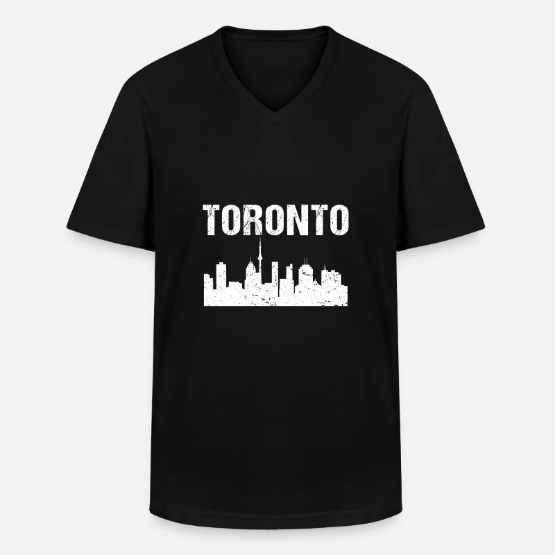 Toronto Skyline - Männer-T-Shirt mit V-Ausschnitt - Schwarz