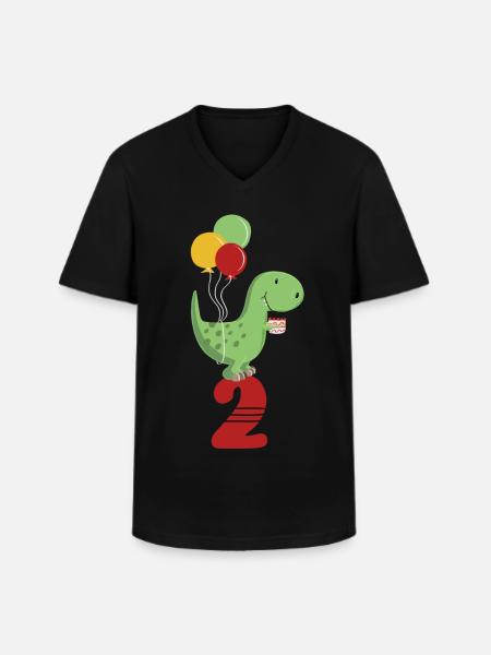 Anden Birthday Boy T Rex Dinosaur - Klassisk herre T-shirt med V-udskæring - sort