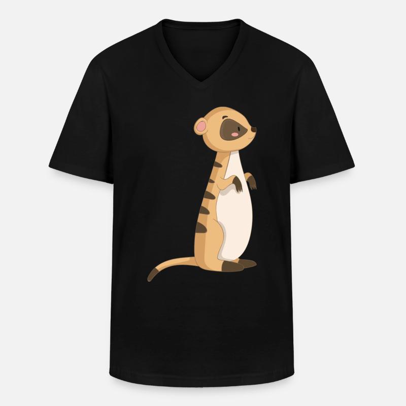 Erdmännchen Meerkatze - Männer-T-Shirt mit V-Ausschnitt - Schwarz