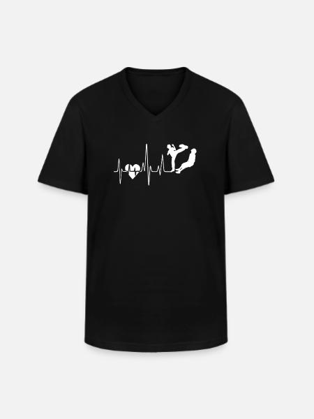 Krav Maga Krav Maga Heartbeat - Men's V-Neck T-Shirt - black