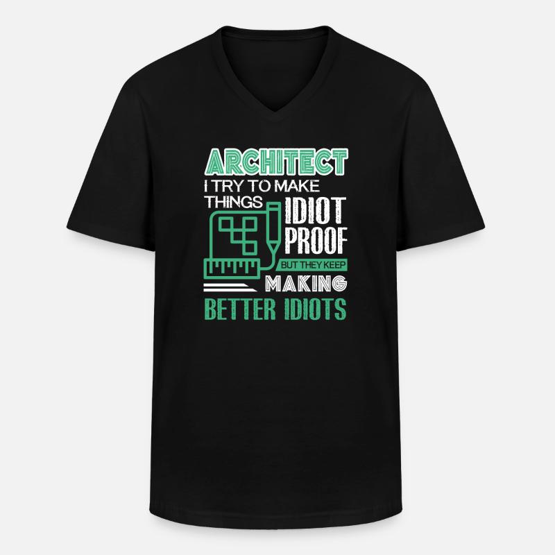 Architecte je suis un architecte - T-shirt col V Homme - noir