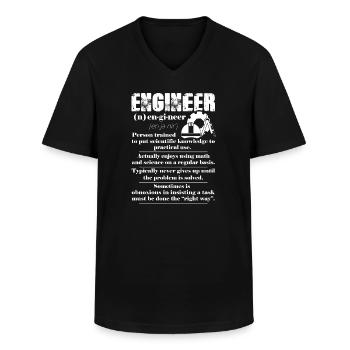 Engineer Definition - Men's V-Neck T-Shirt - black - Front - AI Model Male 178 dark (178cm)