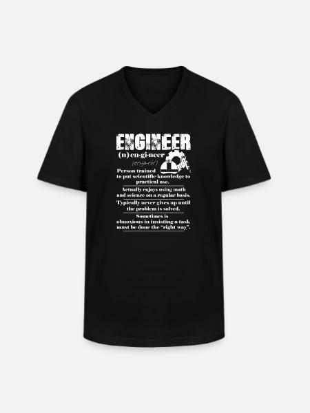 Engineer Definition - Men's V-Neck T-Shirt - black