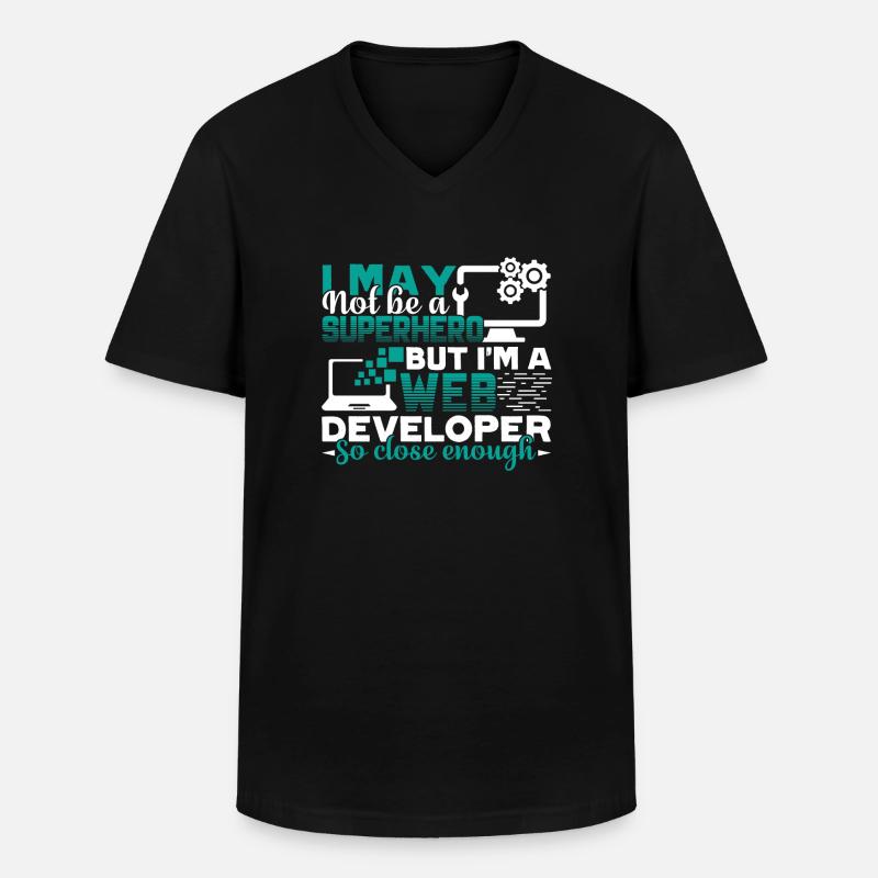 Webentwickler Ich bin ein Webentwickler - Männer-T-Shirt mit V-Ausschnitt - Schwarz