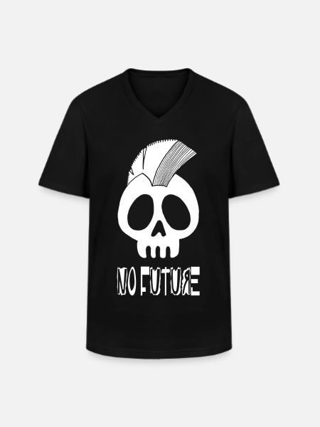 White punk skull - Men's V-Neck T-Shirt - black