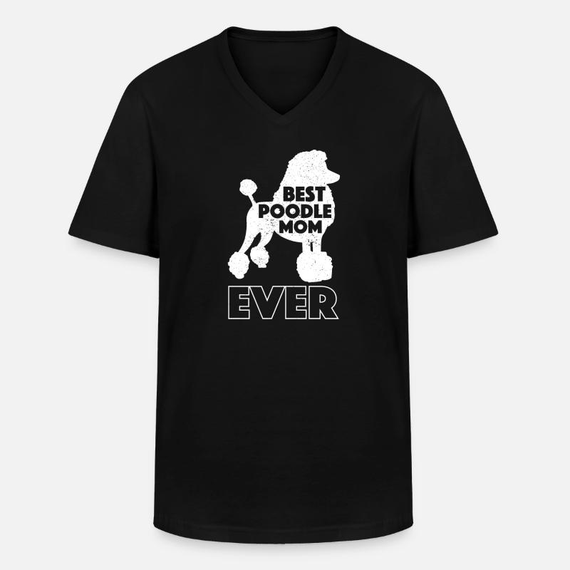 Lustige Pudel Mom - Männer-T-Shirt mit V-Ausschnitt - Schwarz