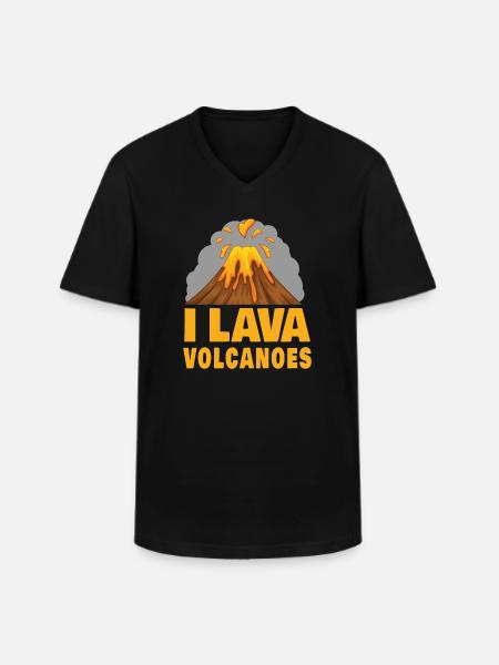 Volcan Lave drôle - T-shirt col V Homme - noir