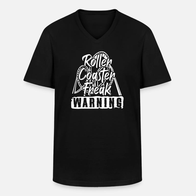 Roller Coaster Freak - Männer-T-Shirt mit V-Ausschnitt - Schwarz