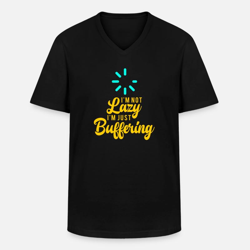 Computer Buffering Geek Pun Bekleidung - Männer-T-Shirt mit V-Ausschnitt - Schwarz