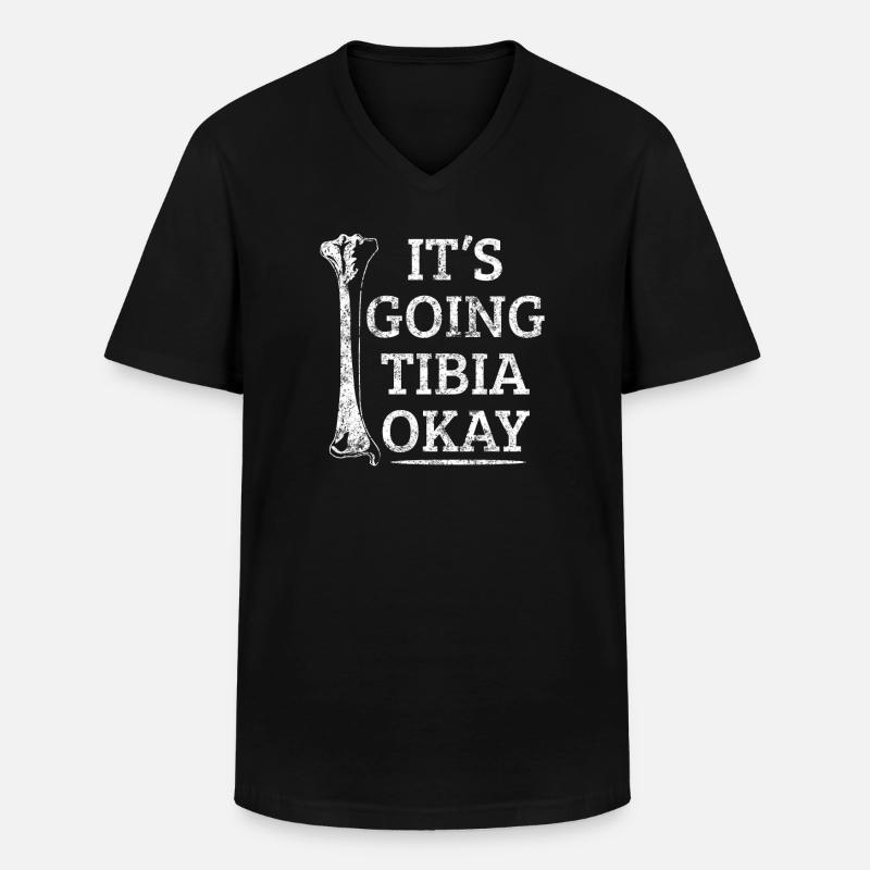 Tibia Okay Anatomie Geschenk - Männer-T-Shirt mit V-Ausschnitt - Schwarz