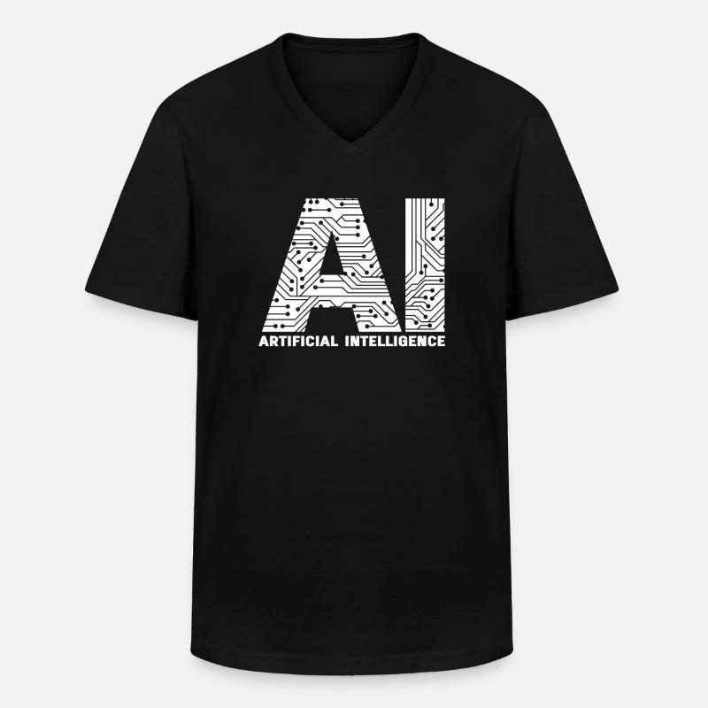 KI Künstliche Intelligenz - Männer-T-Shirt mit V-Ausschnitt - Schwarz