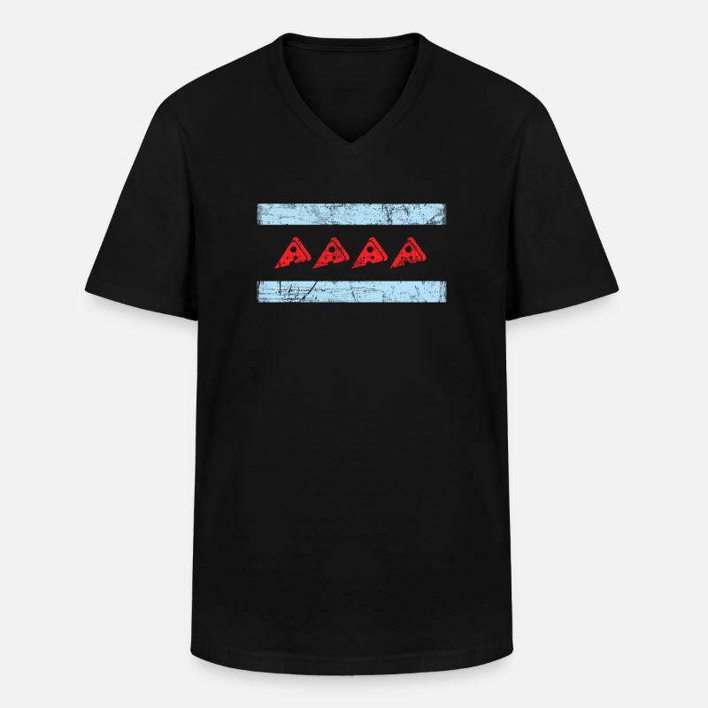 Chicago Style Pizza Deep Dish - Männer-T-Shirt mit V-Ausschnitt - Schwarz