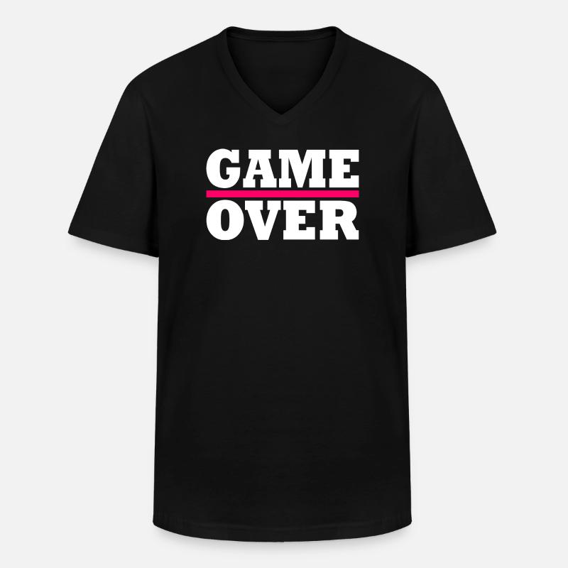 Game over - Männer-T-Shirt mit V-Ausschnitt - Schwarz