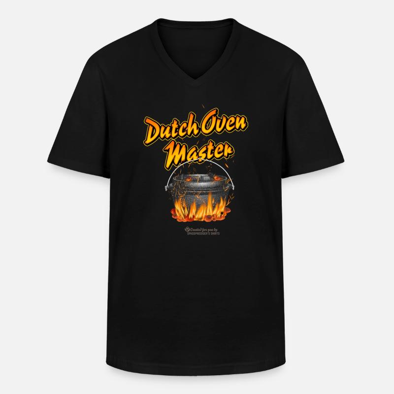 Dutch Oven Master - Männer-T-Shirt mit V-Ausschnitt - Schwarz