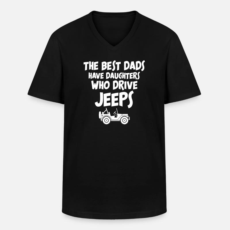 Best Jeeps - Männer-T-Shirt mit V-Ausschnitt - Schwarz