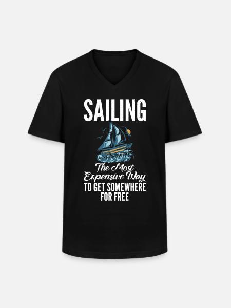 Catamaran sailing - Men's V-Neck T-Shirt - black