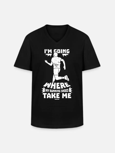 Courir - T-shirt col V Homme - noir