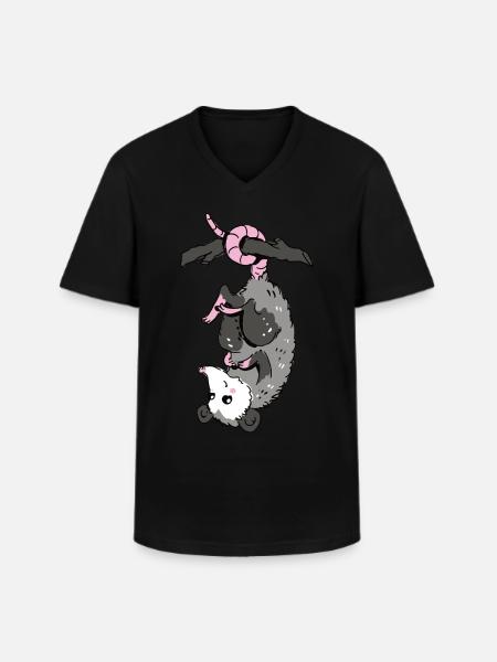 Opossum - Männer-T-Shirt mit V-Ausschnitt - Schwarz