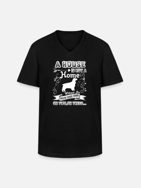 Home Without English Cocker Spaniel - Men's V-Neck T-Shirt - black