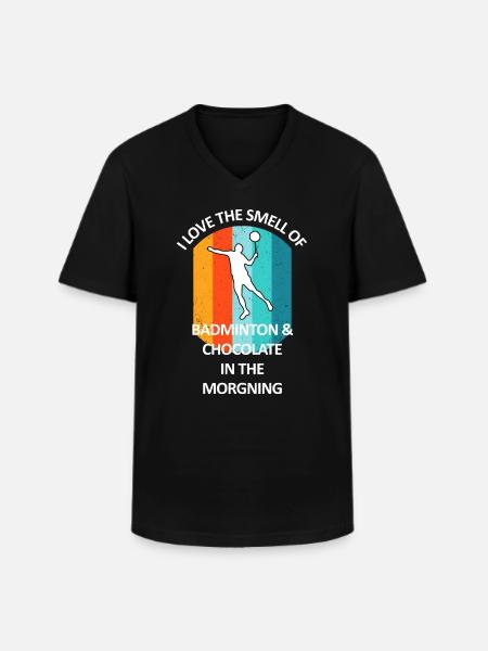 Badminton Badminton Badminton Player Chocolate - Men's V-Neck T-Shirt - black