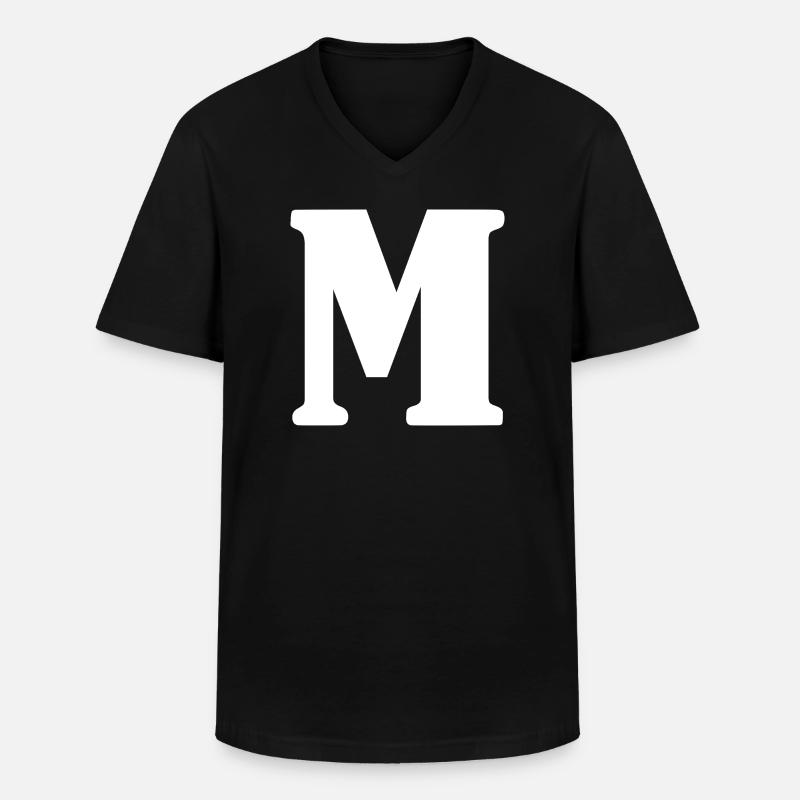 M - Männer-T-Shirt mit V-Ausschnitt - Schwarz