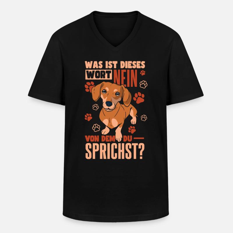 Süßer Dackel - Männer-T-Shirt mit V-Ausschnitt - Schwarz