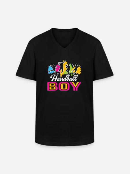 Handball Handball Boy - Men's V-Neck T-Shirt - black