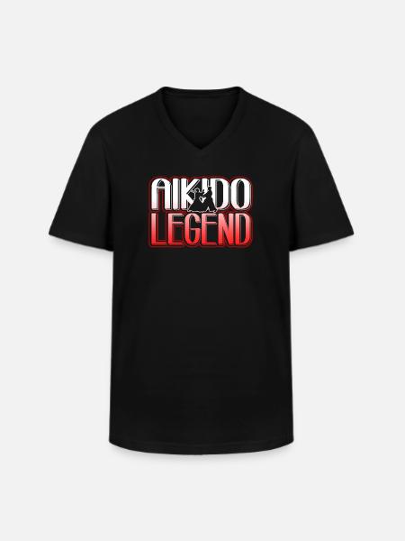 Aikido Aikido Legend - Men's V-Neck T-Shirt - black
