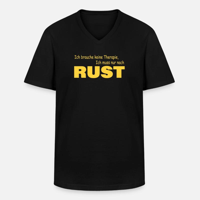 Therapie RUST - Männer-T-Shirt mit V-Ausschnitt - Schwarz