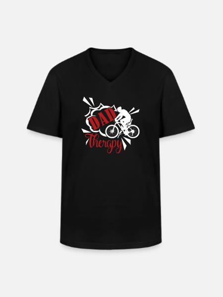Bicycle Bicycle Dad Therapy - Men's V-Neck T-Shirt - black