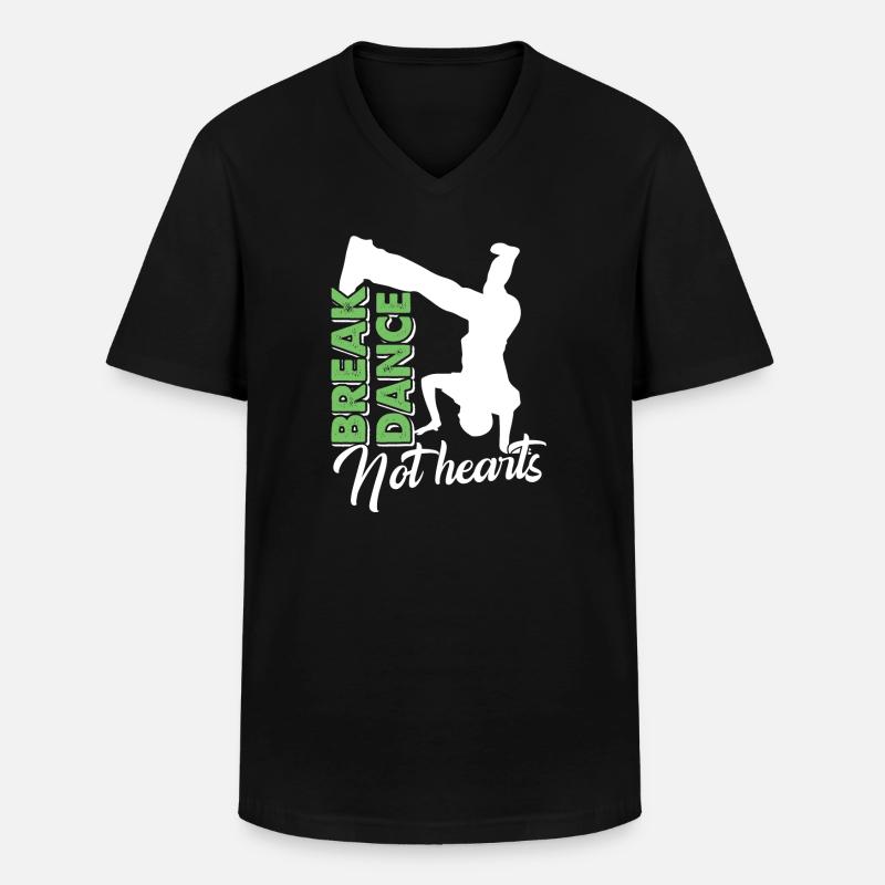 Breakdance Breakdance Not Hearts - Men's V-Neck T-Shirt - black