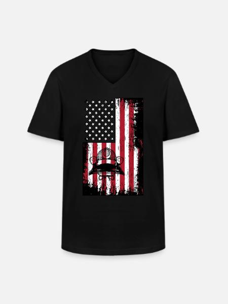 Aikido - Männer-T-Shirt mit V-Ausschnitt - Schwarz
