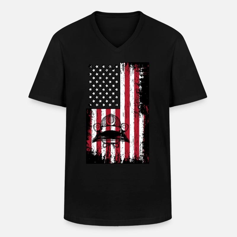 Aikido - Männer-T-Shirt mit V-Ausschnitt - Schwarz