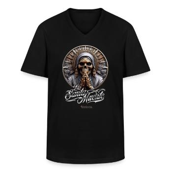 La Santa Muerte - Männer-T-Shirt mit V-Ausschnitt - Schwarz - Vorne - AI Model Male 178 dark (178cm)