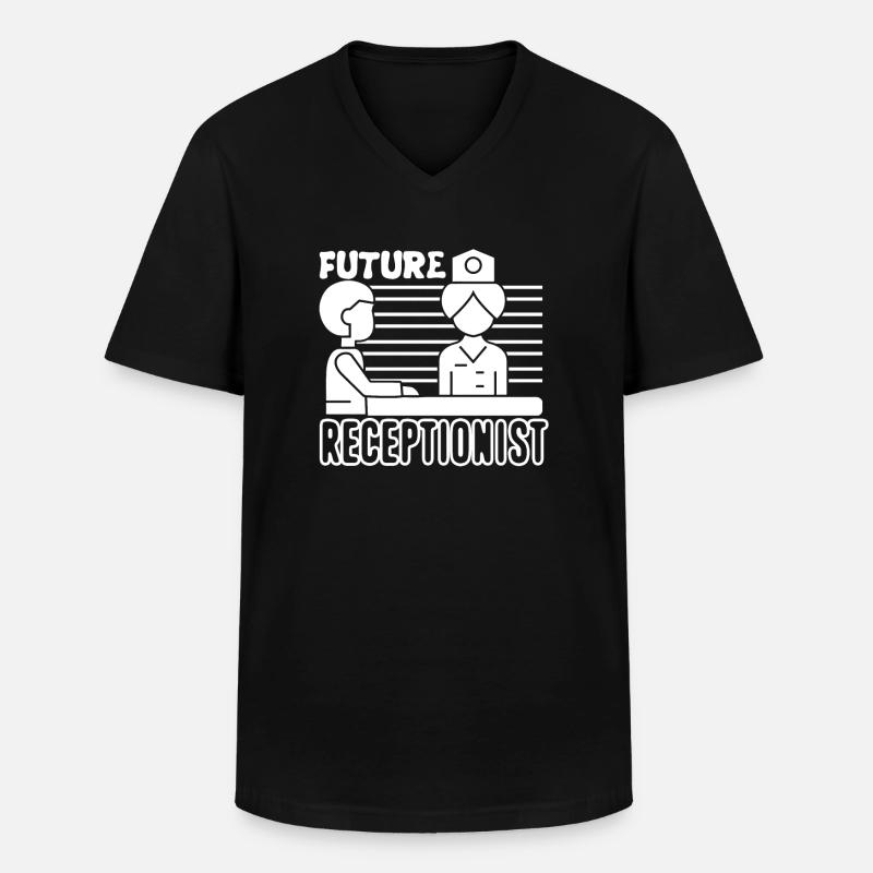 Receptionist Future Receptionist - Men's V-Neck T-Shirt - black