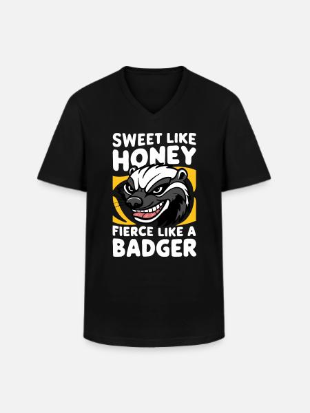 Dachs Honigdachs Tier - Männer-T-Shirt mit V-Ausschnitt - Schwarz